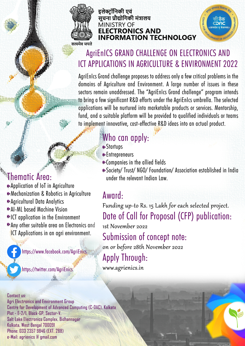 Inviting applications for AgriEnIcs Grand Challenge Flyer